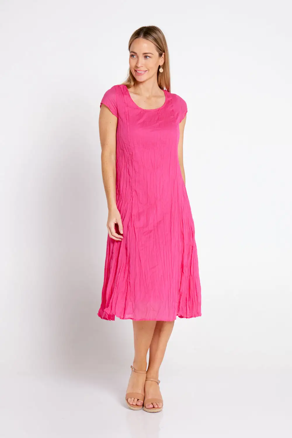 Parker Cotton Dress - Hot Pink