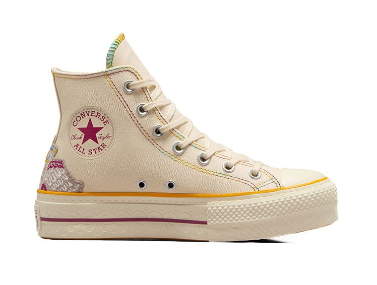 s Converse Chuck Taylor Hi Plataforma (Dia De Los Muertos) Womens Beige