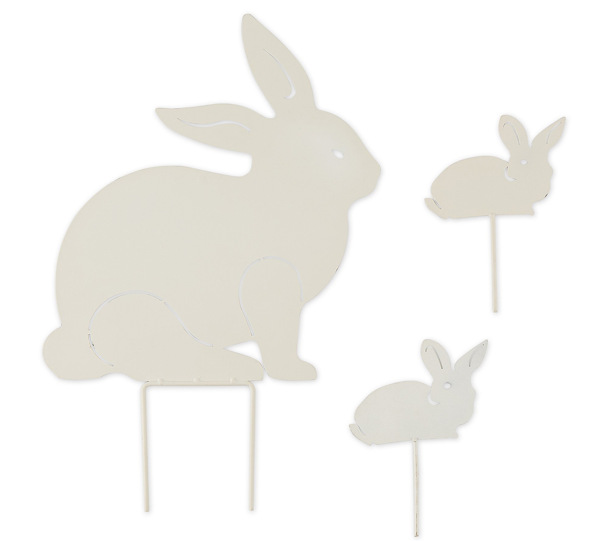Design Imports Set of 3 Rabbit Family Garden St akes