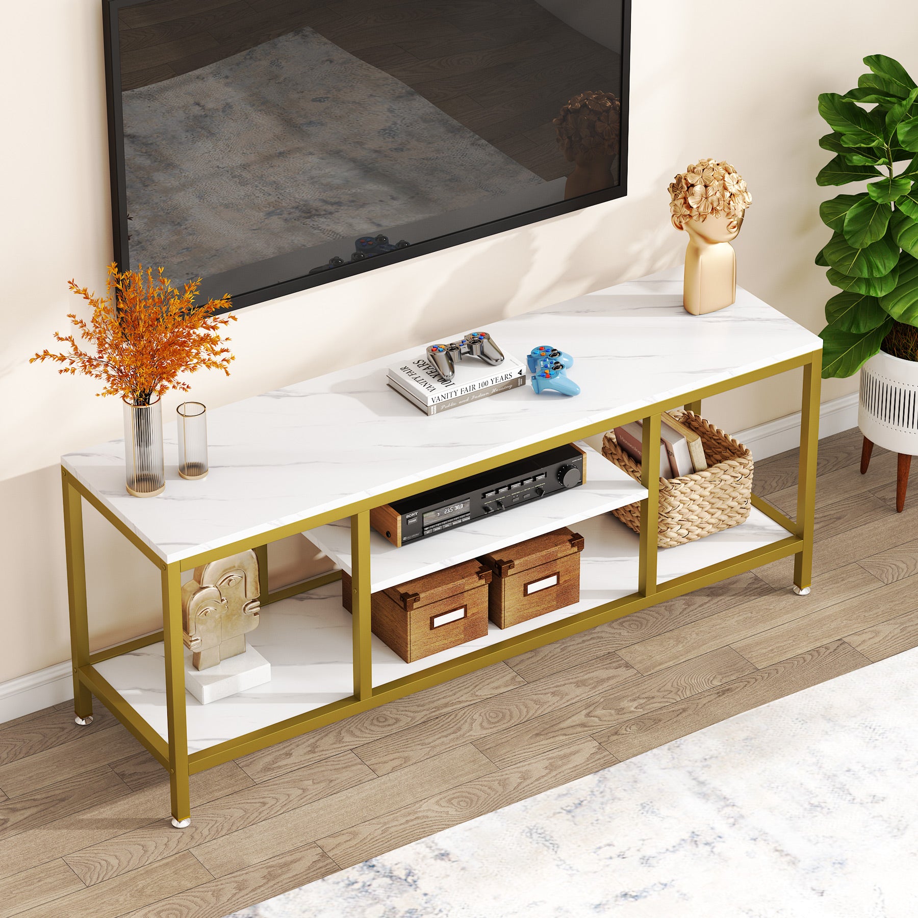 TV Stand for 65 Inch TV, 59 Inch Modern TV Console Table