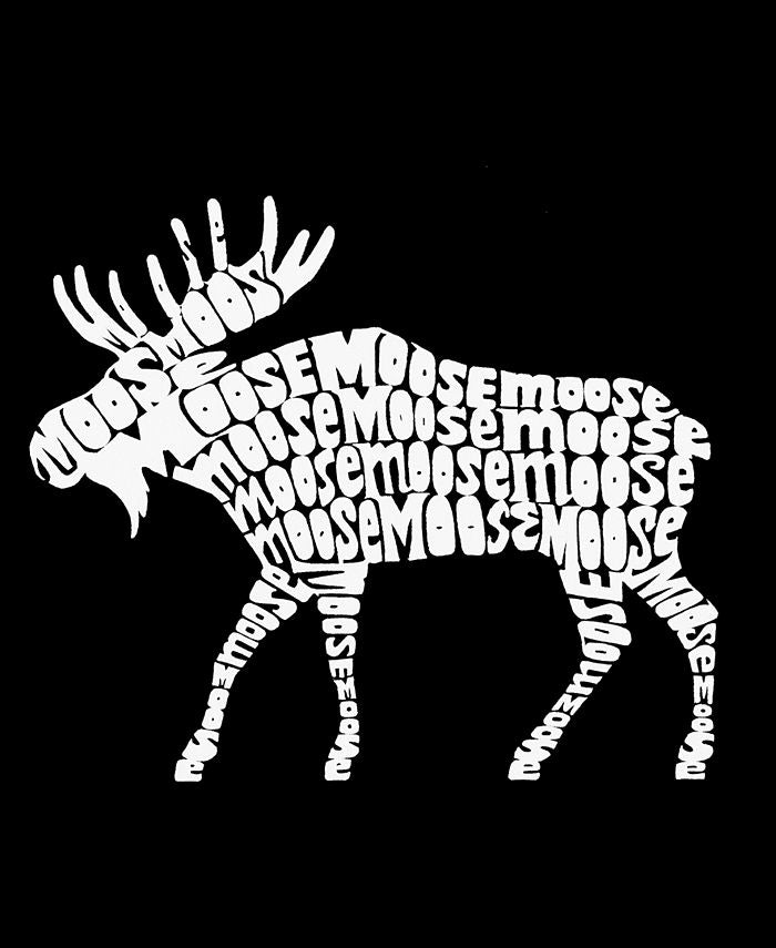 Women's Moose Word Art V-Neck T-shirt