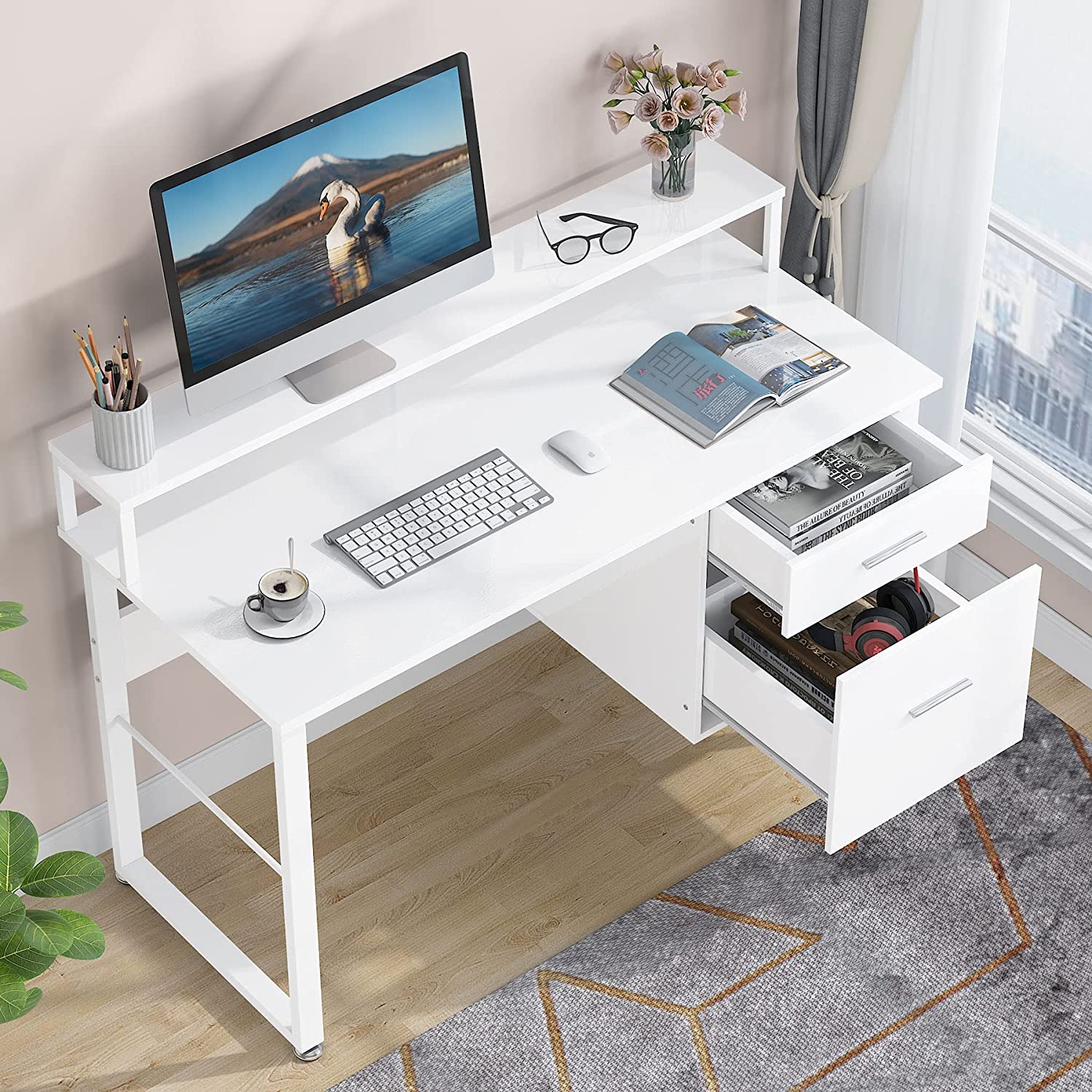 White Computer Desk, 47