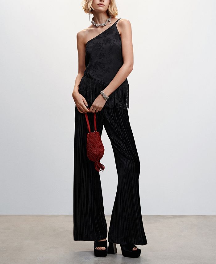 Women's Pleated Velvet Pants