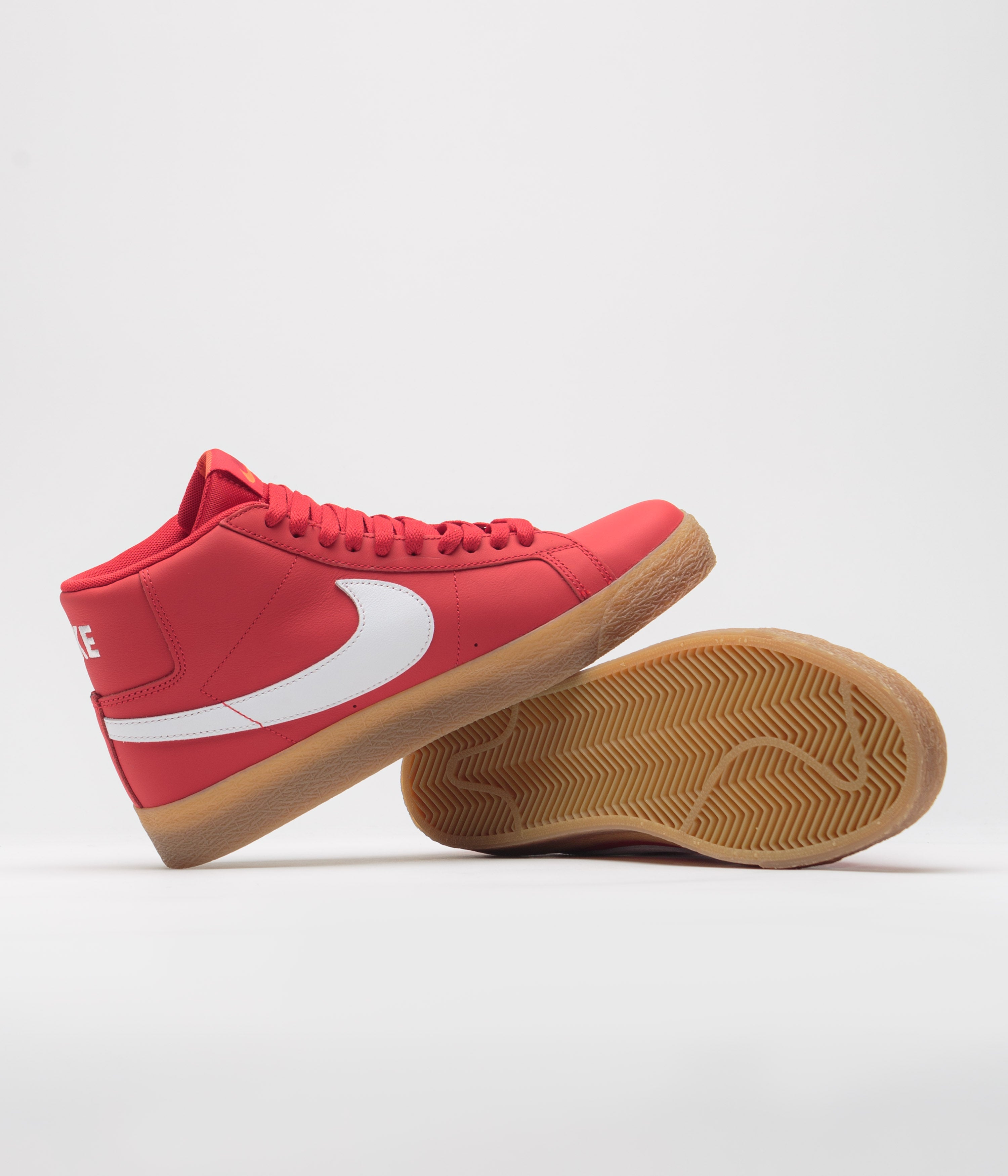 Nike SB Orange Label Blazer Mid Shoes - University Red / White - White