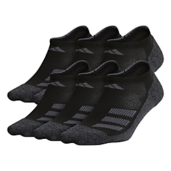 adidas Youth Cushioned Angle Stripe 6-Pack No Show Socks