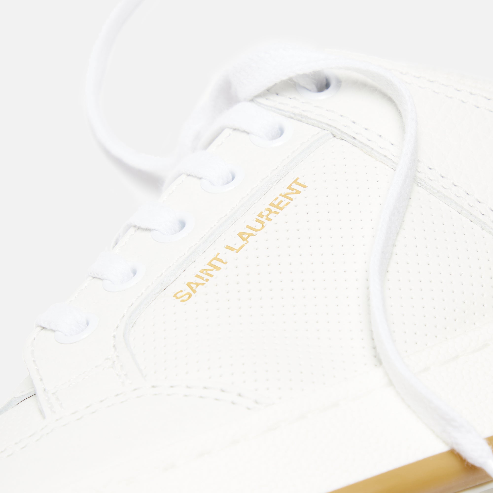 Saint Laurent SL61 Low Top Sneaker - Cuir Meridian Lisse / Blanc Opt