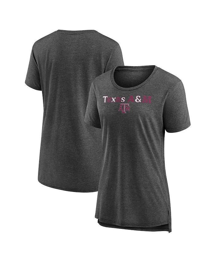 Women's Branded Heathered Charcoal Texas A&M Aggies Breakneck Speed Tri-Blend T-shirt