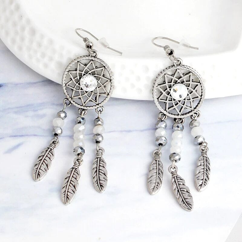 Dreamcatcher Crystal Earrings