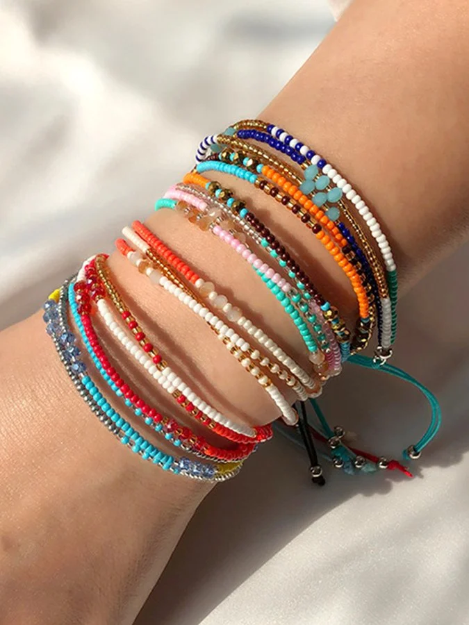 Women's Boho Colorful Handwoven Adjustable Bracelet