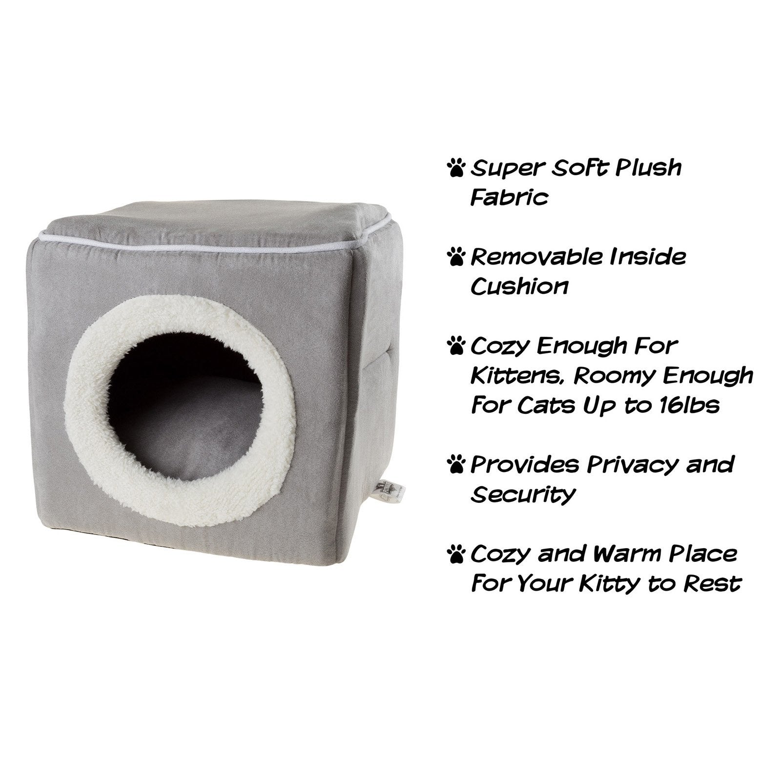 Petmaker， Small， Cozy Cave， Cat Bed， Zebra Print， 13-in