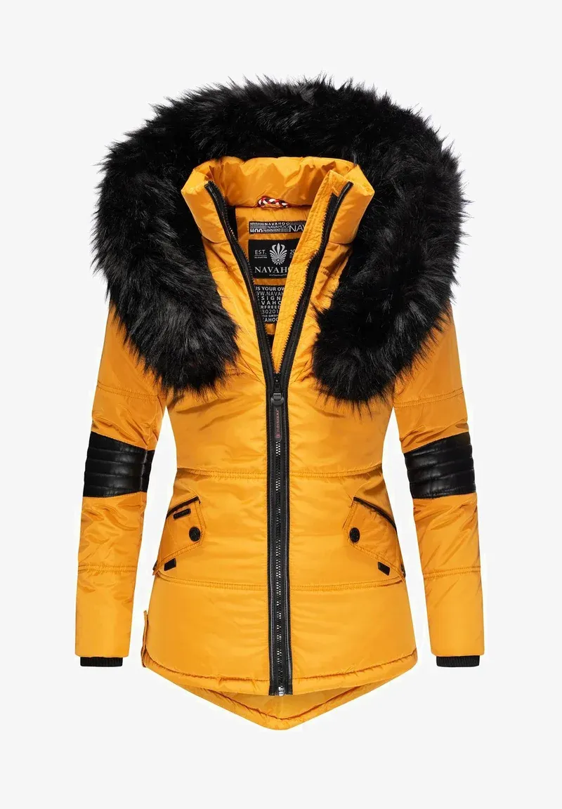 Winter short parka coat yellow