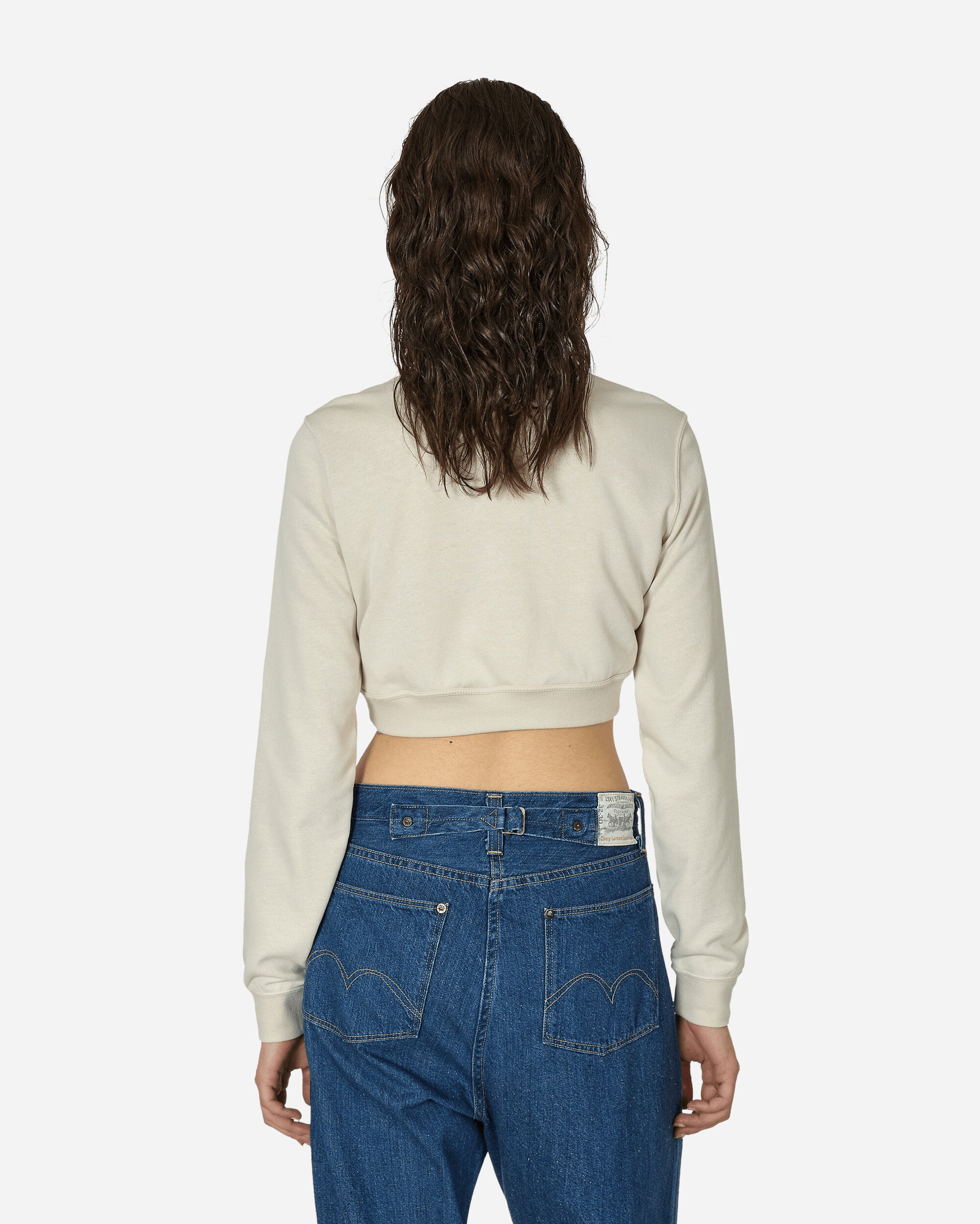 Crewneck Cropped French Terry Top Light Orewood Brown