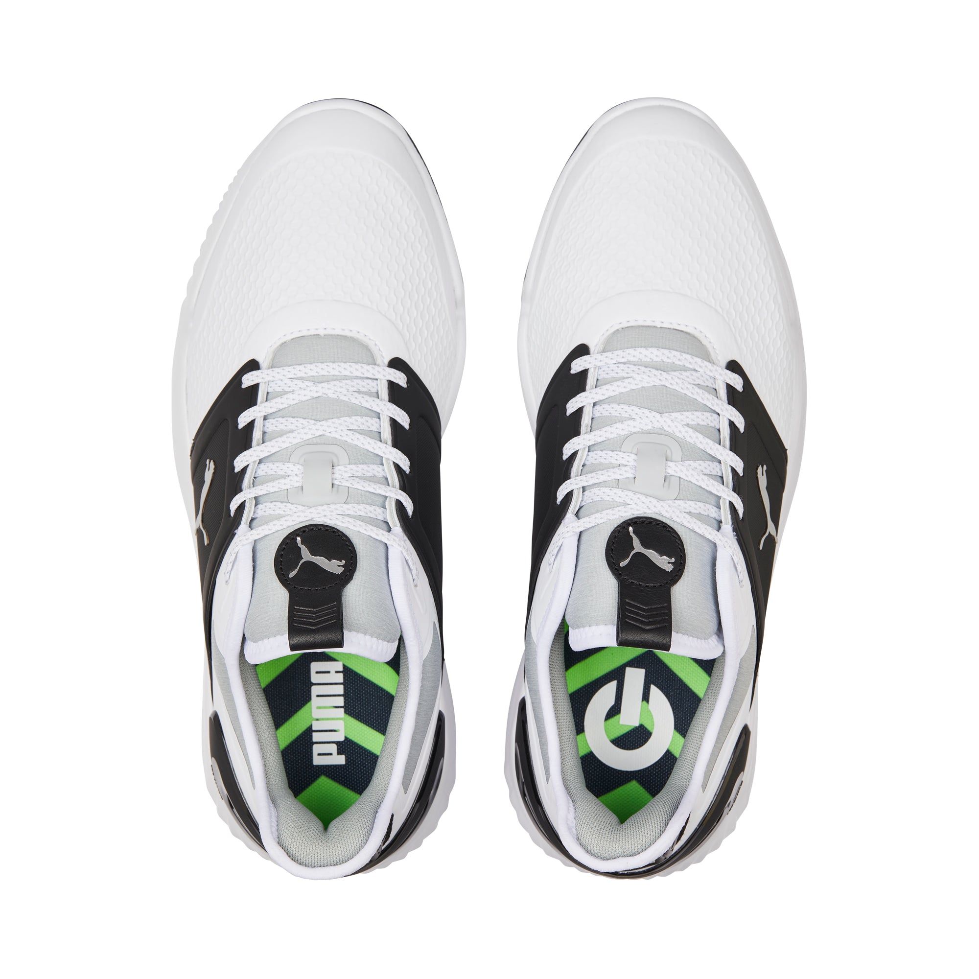 IGNITE ELEVATE Spikeless Golf Shoes | Puma White / Puma Black / Metallic Silver