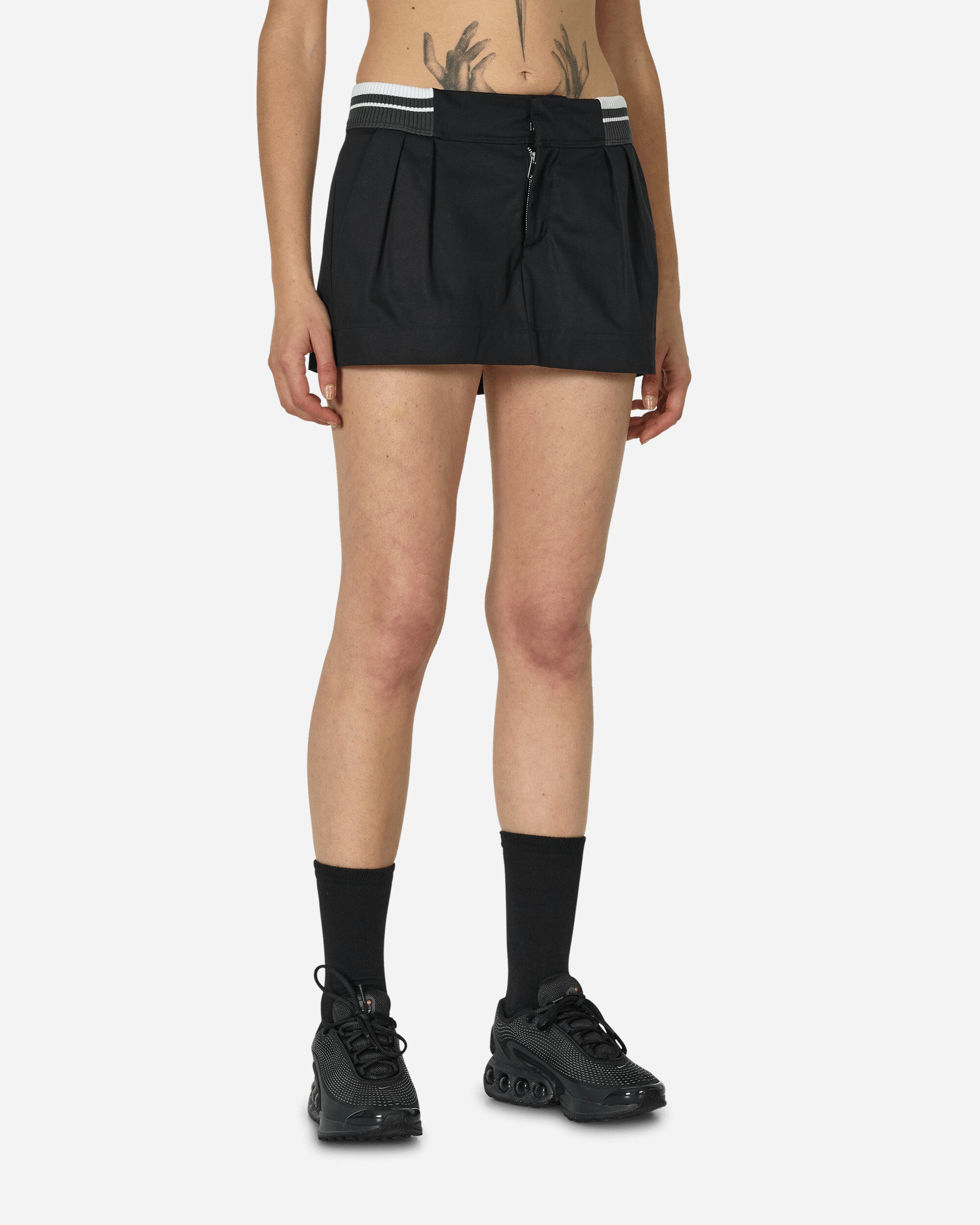 Low-Rise Canvas Mini Skirt Black