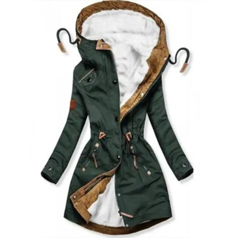 Hooded Pocket Warm Parka Coat
