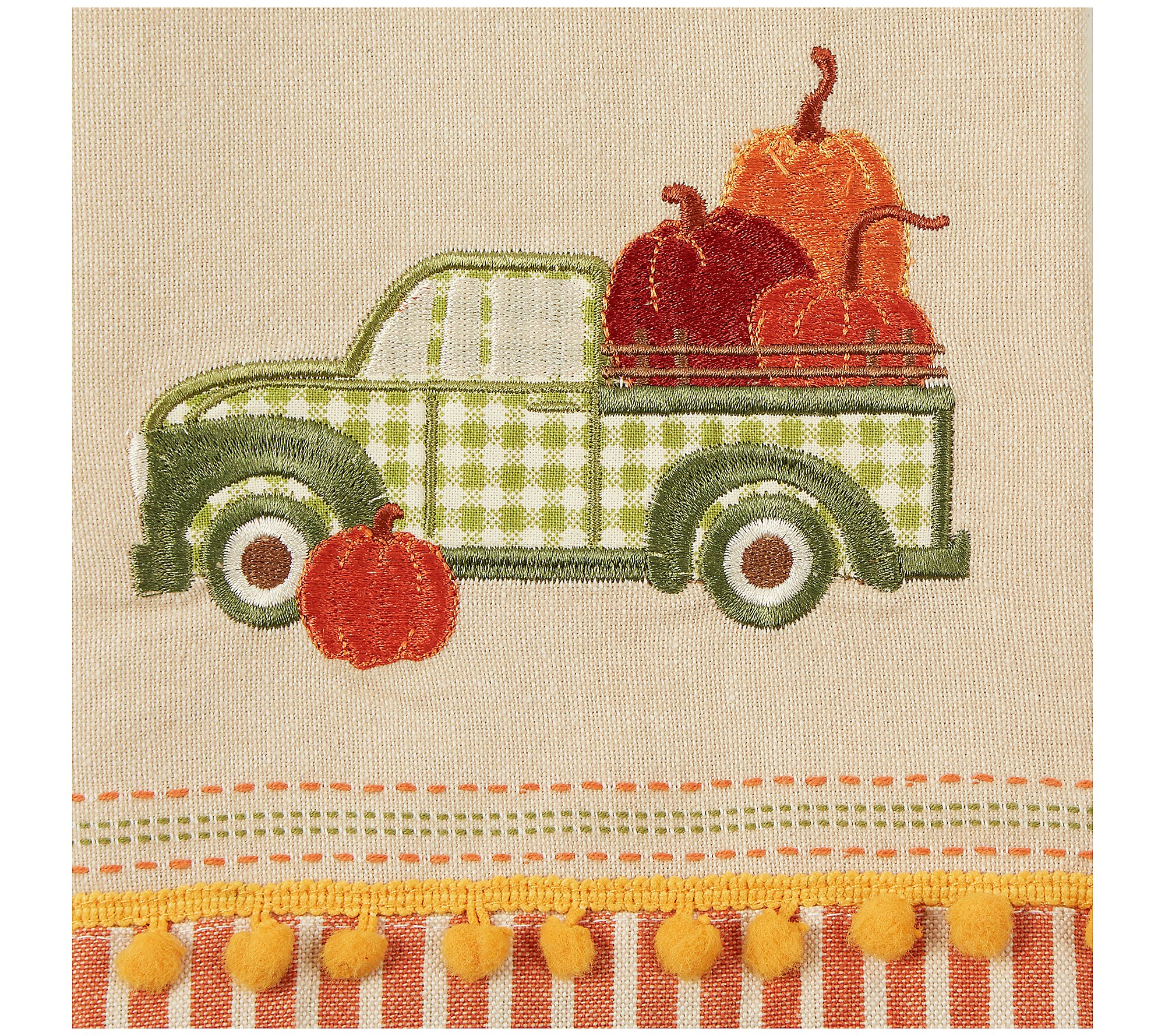 Design Imports Set of 3 Pumpkin Patch Truck Kit chen Towels