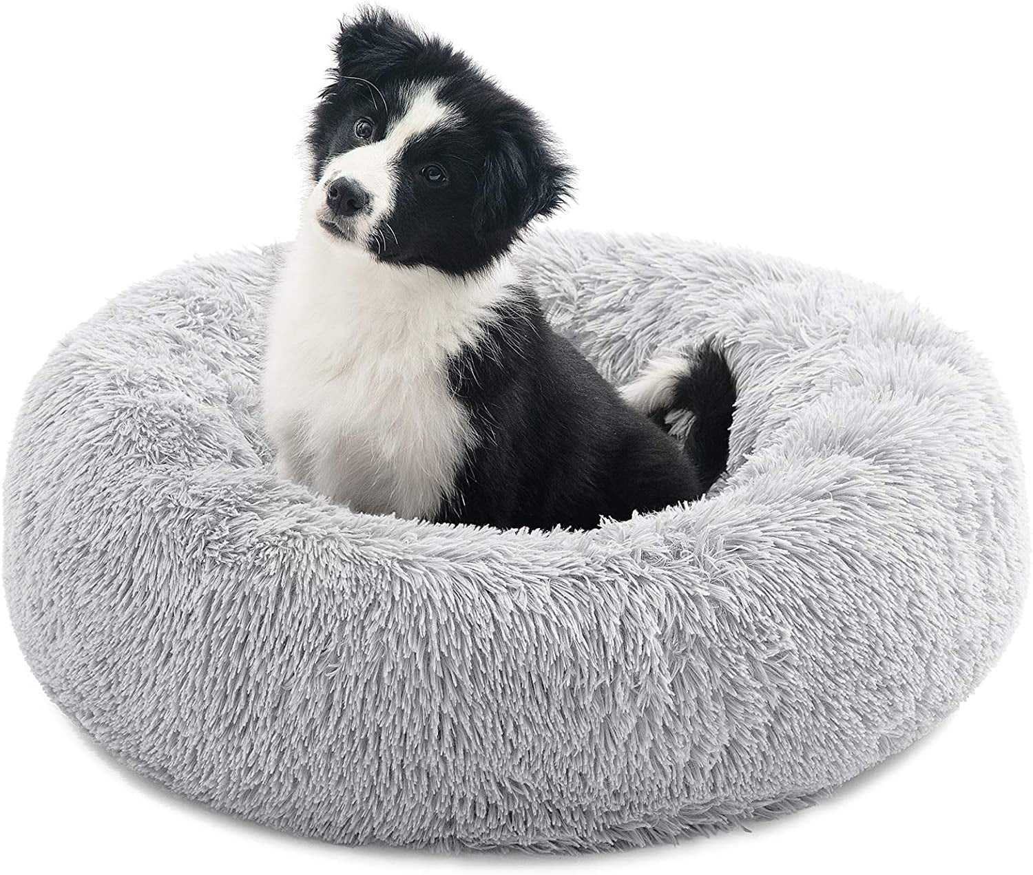 Nisrada Cat Beds for Indoor Cats，24 inch Dog Bed for Small Melium Large Dogs， Washable-Round Pet Bed for Puppy and Kitten with Slip-Resistant Bottom (Brown)