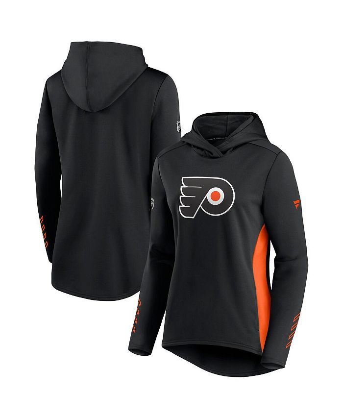 Women's Branded Black and Orange Philadelphia Flyers Authentic Pro Locker Room Pullover Hoodie