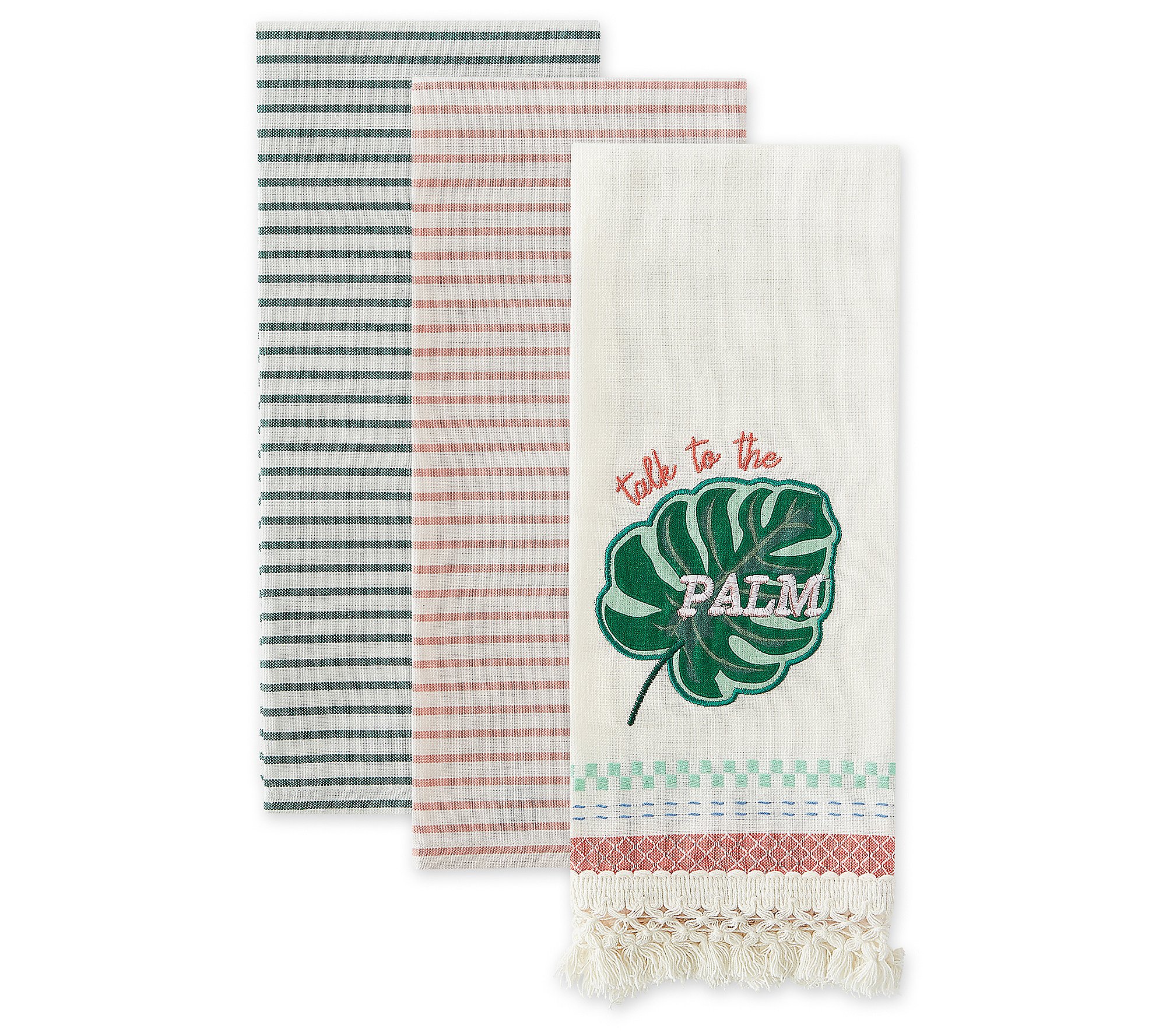 Design Imports Set of 3 Talk to the Palm Kitchen Towels