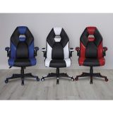 RS Gaming RGX Faux Leather High-Back Gaming Chair， Black/White， BIFMA Certified