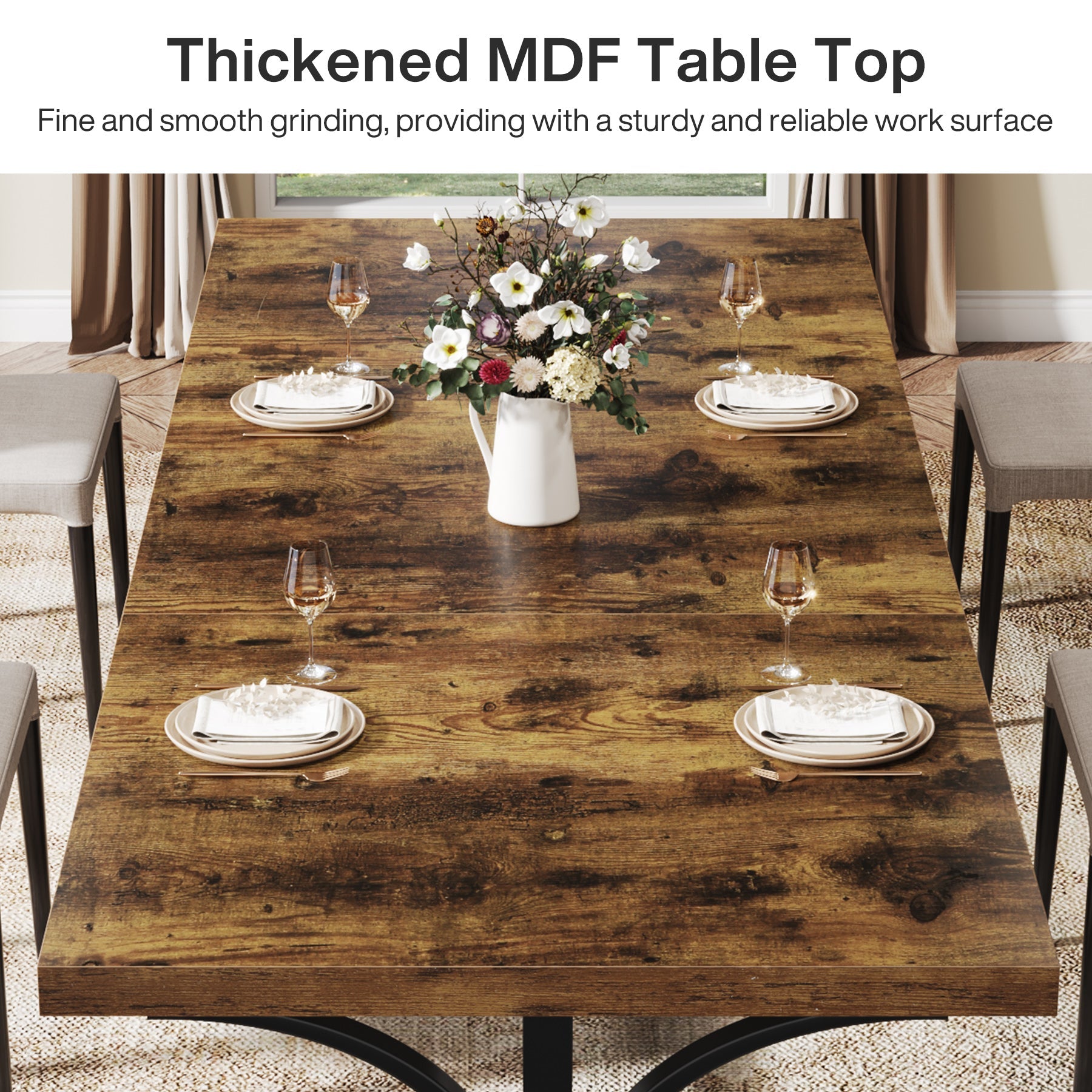 Wood Dining Table, 62.4