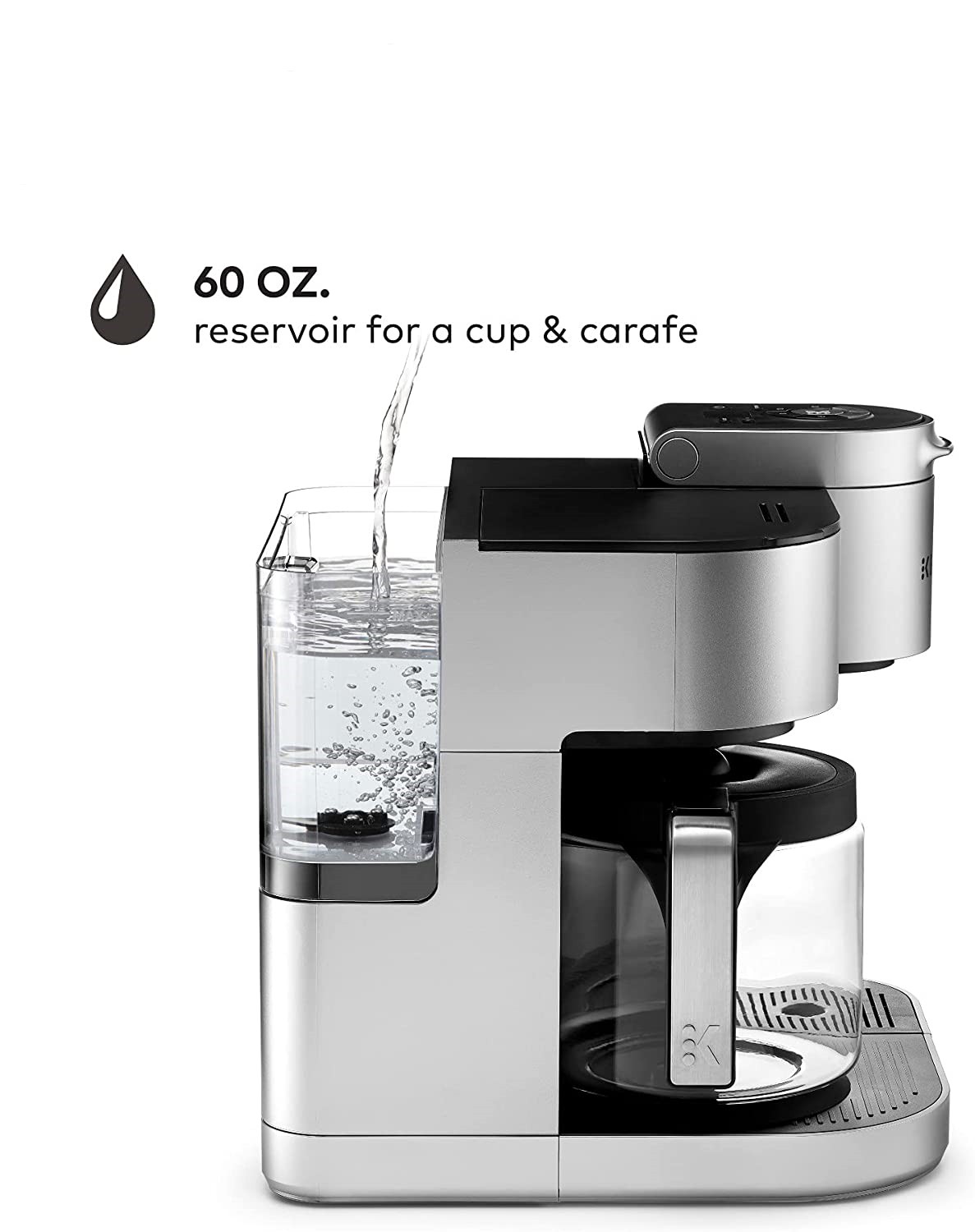 K-Duo Coffee Maker, Single Serve and 12-Cup Carafe Drip Coffee Brewer, Compatible with K-Cup Pods and Ground Coffee, Black