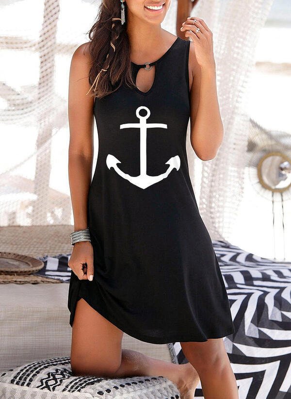 Sailor Print Sexy Beach Dress
