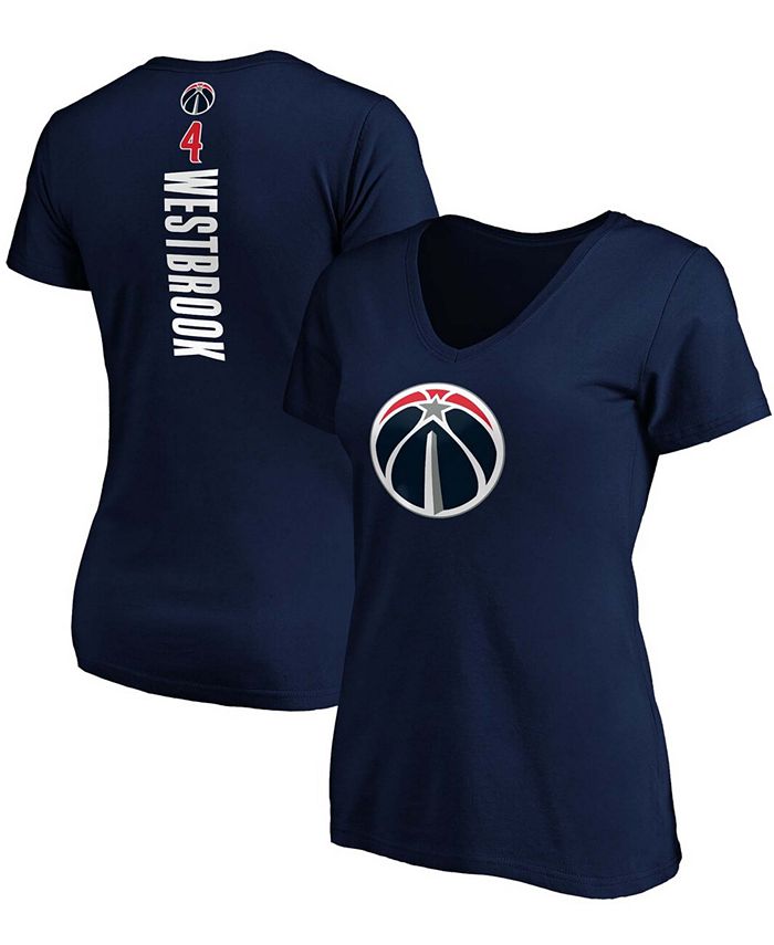 Women's Russell Westbrook Navy Washington Wizards Playmaker Name Number V-Neck T-shirt
