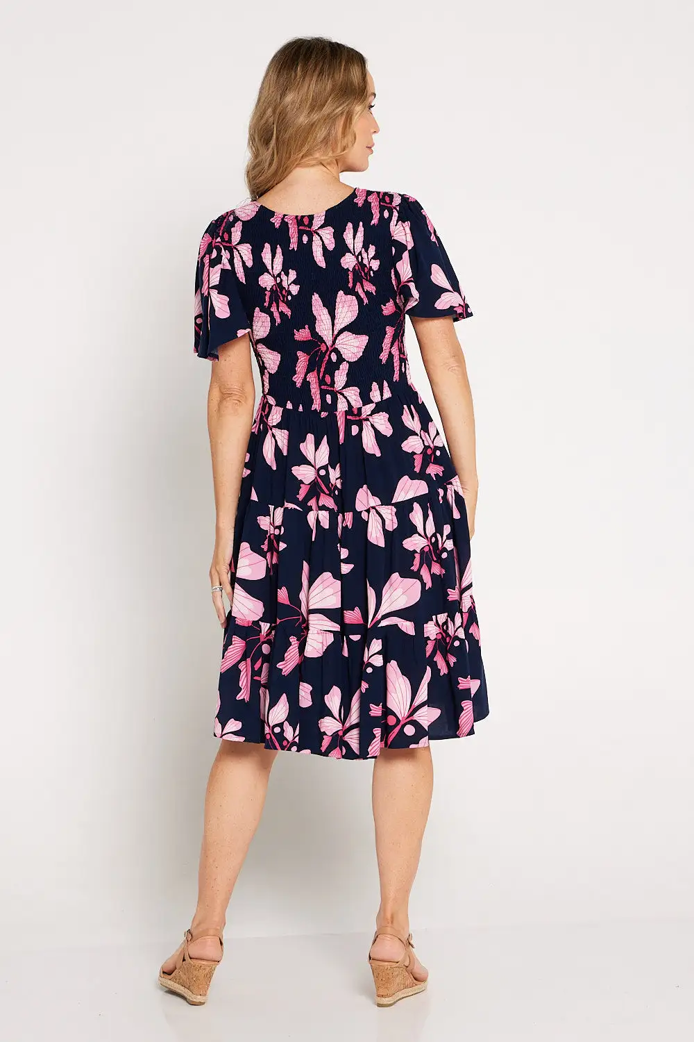Karissa Dress - Navy Pink