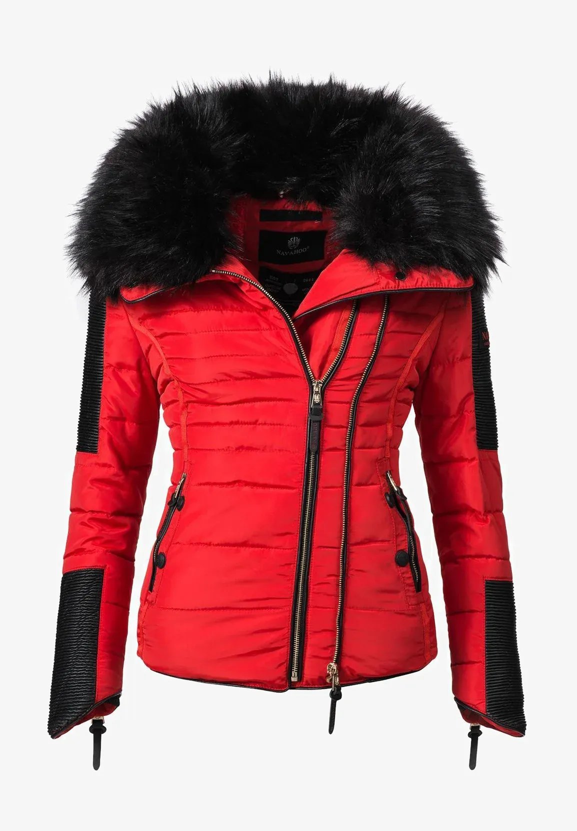 Women's short parka coat yellow