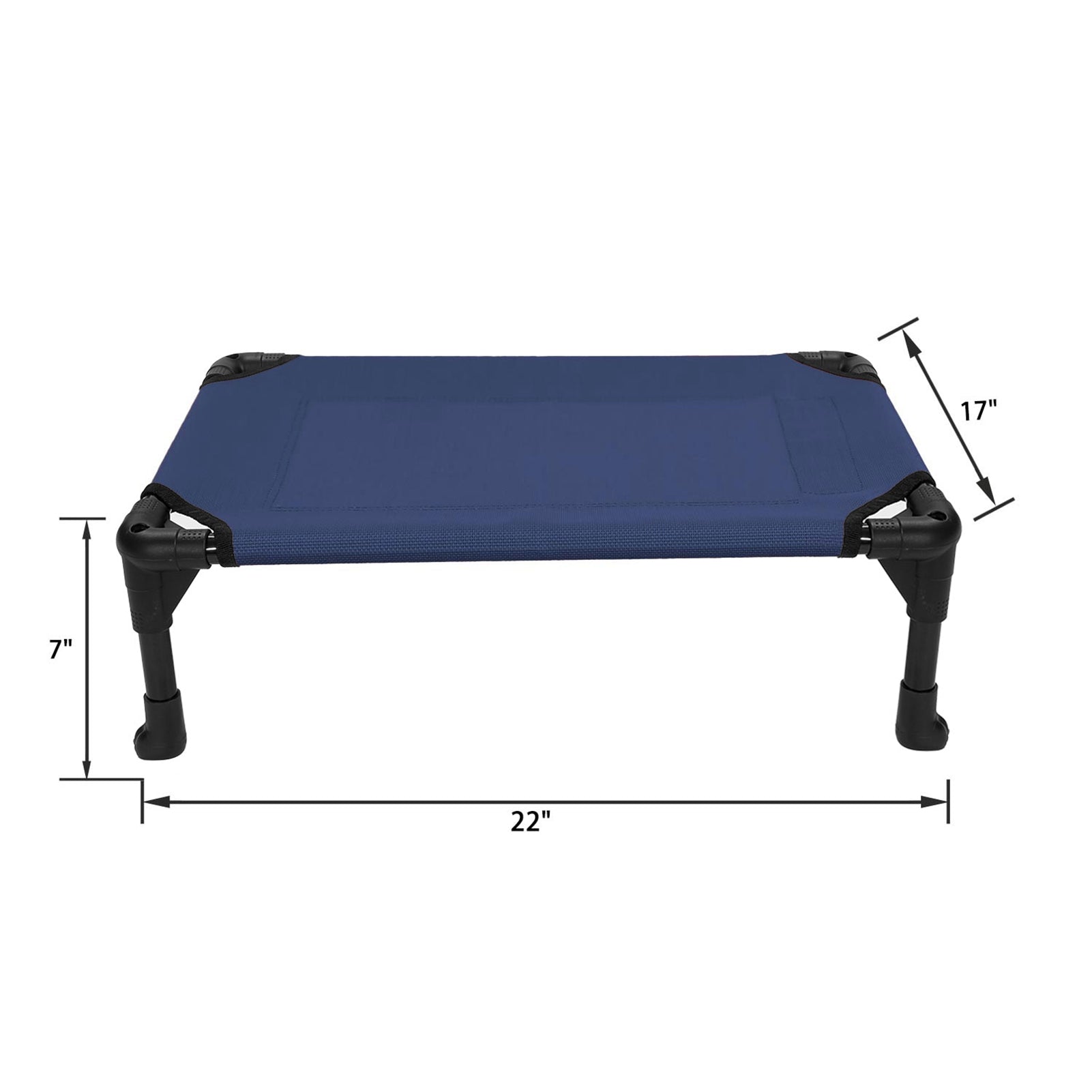 Veehoo Cooling Elevated Dog Bed， Portable Raised Pet Cot with Washable Mesh， Small， Blue