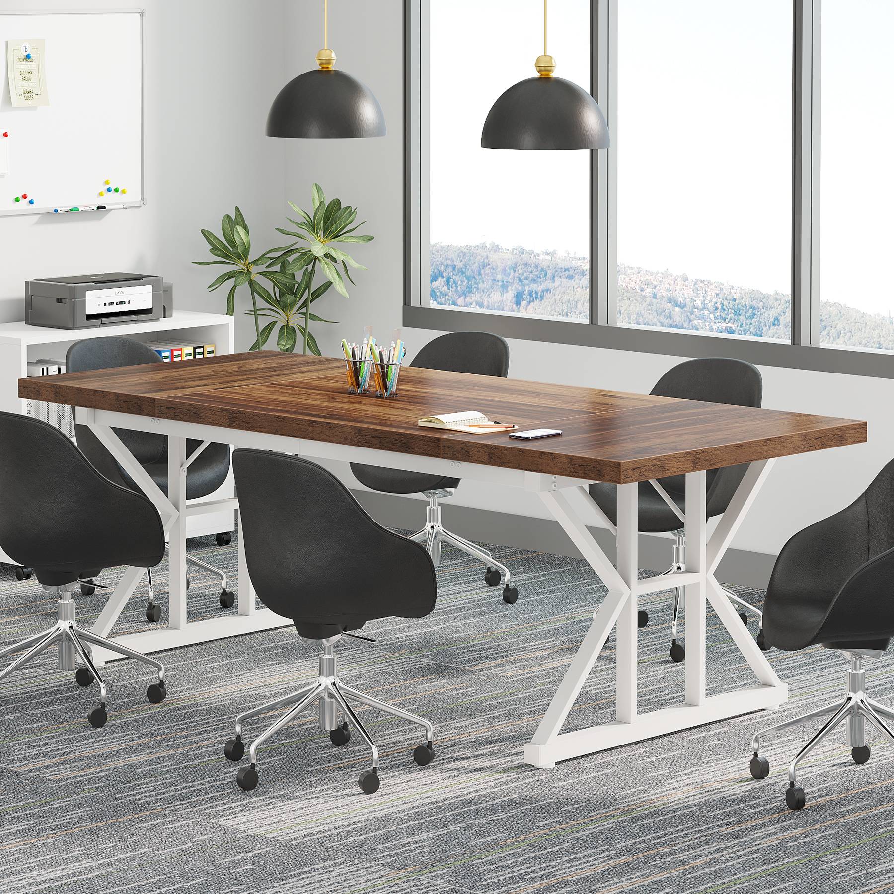 6FT Conference Table, Rectangle Meeting Room Table Executive Desk