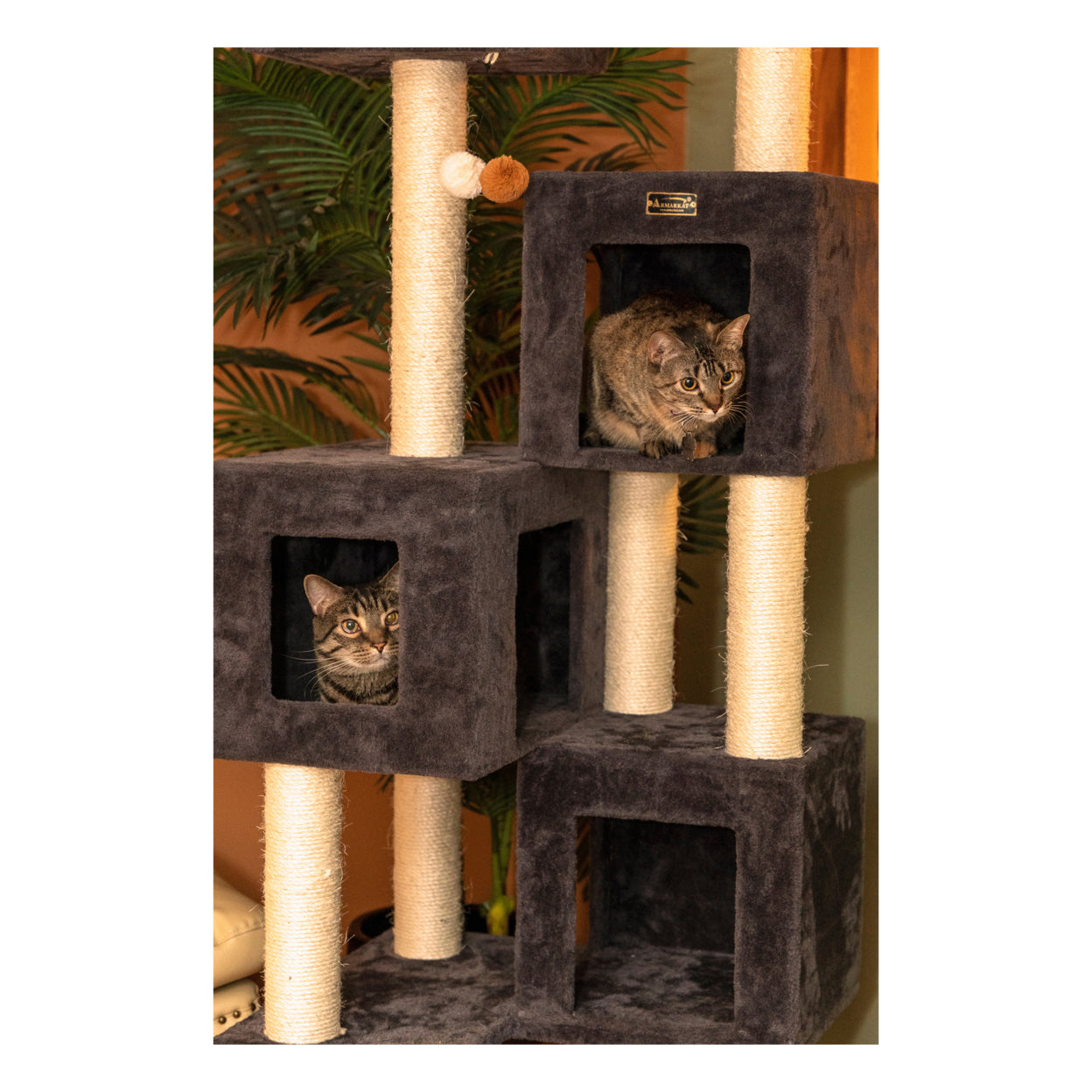 Armarkat Real Wood Griant Cat Tower with Condos for Multiple Cats  A8104
