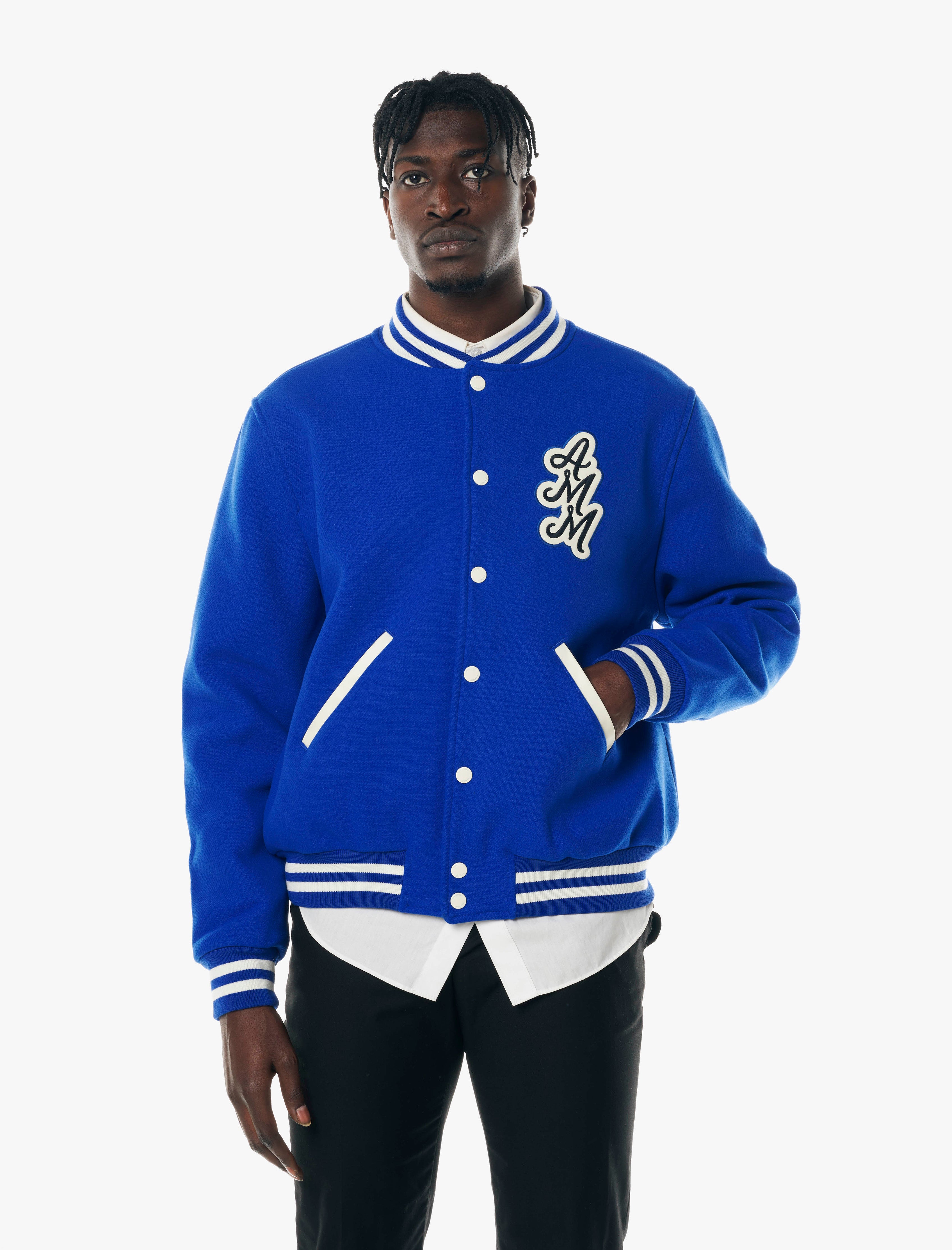 A MA MANIÉRE ROYAL BLUE VARSITY JACKET