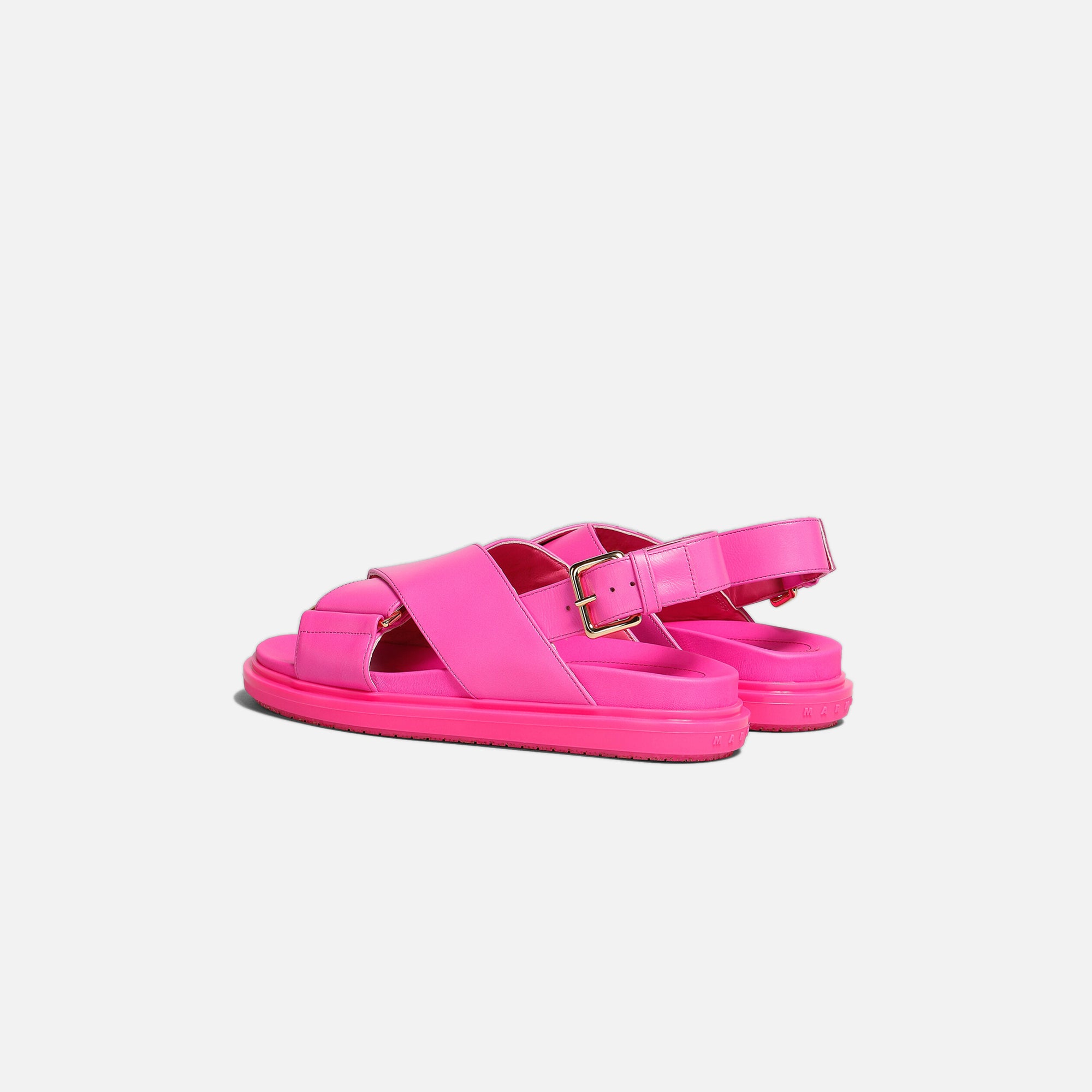 Marni WMNS Crisscross Fussbett Sandal - Fuchsia