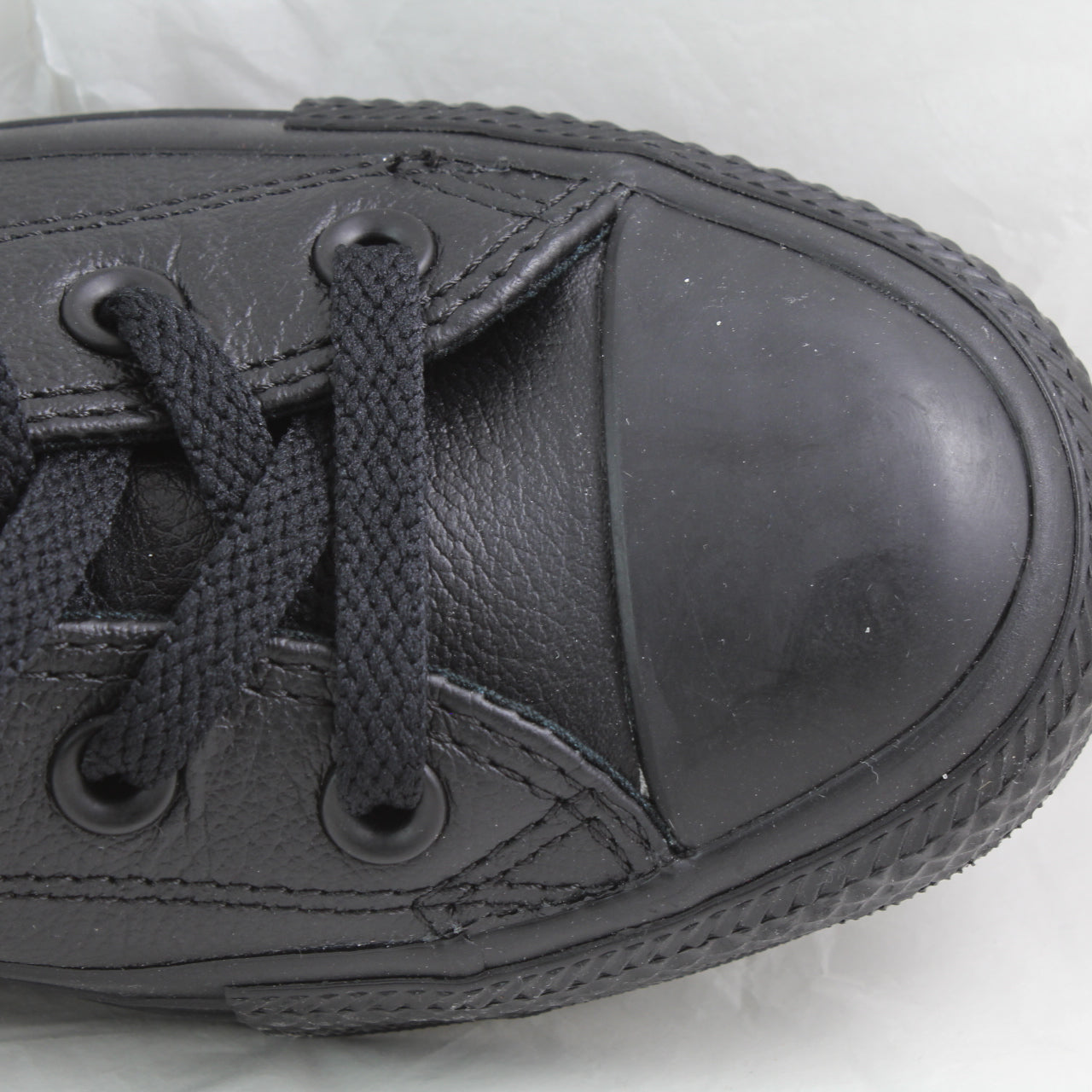 Mens Converse Allstar Low Leather Black Mono Leather Trainers