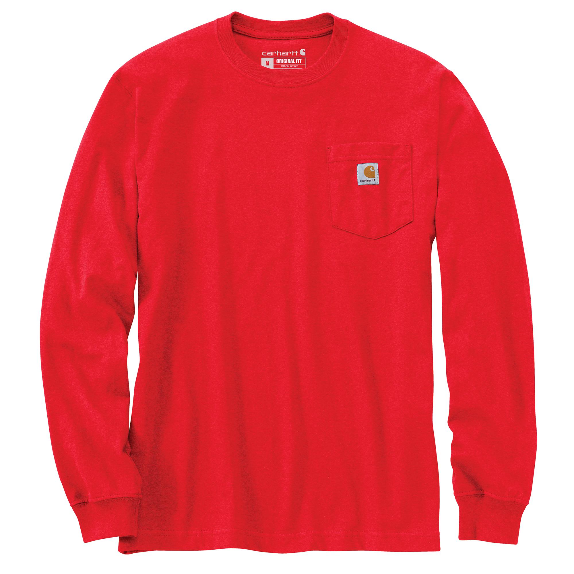 Carhartt Men's Long Sleeve Pocket T-Shirt_Fire Red Heather