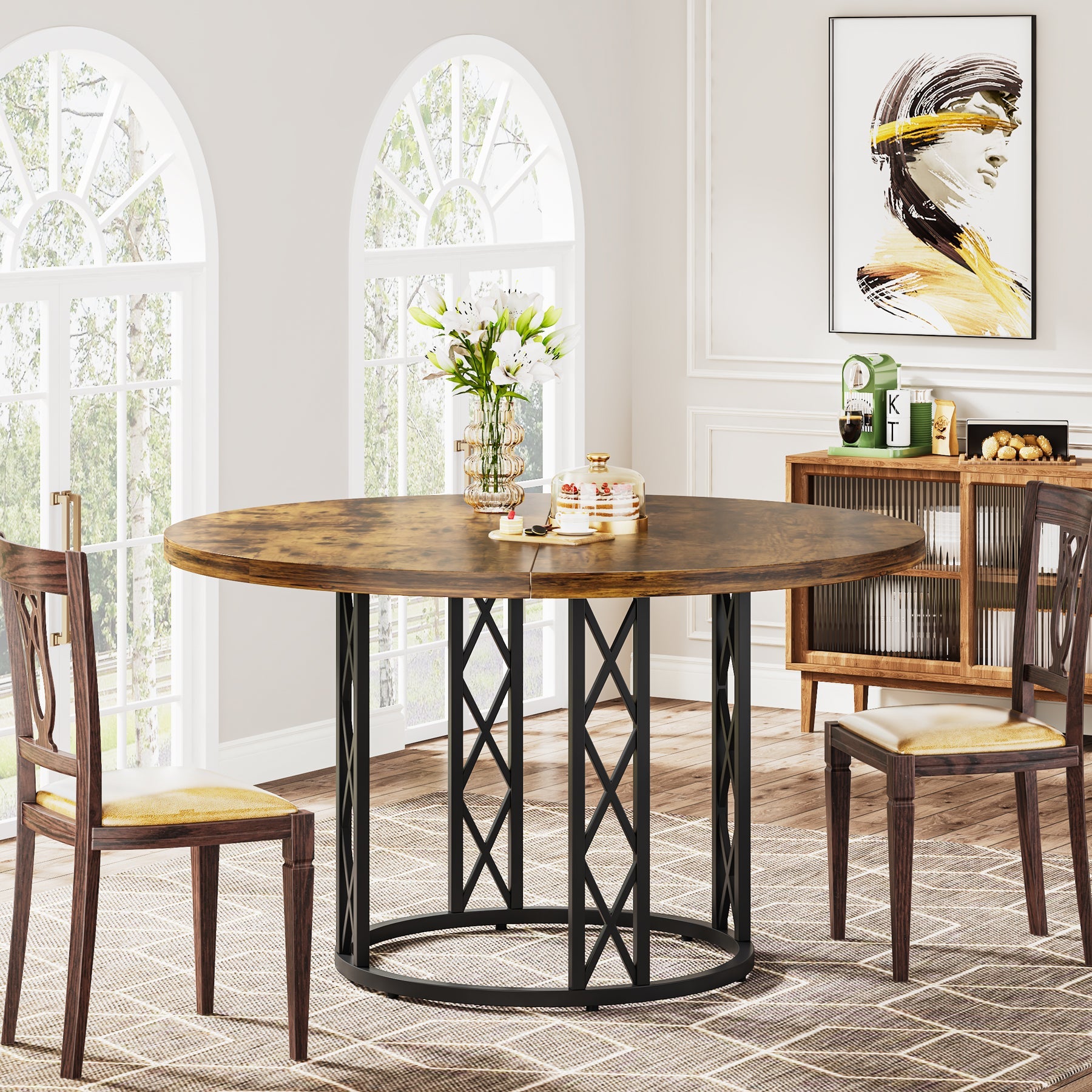 Round Dining Table for 4 People, 47