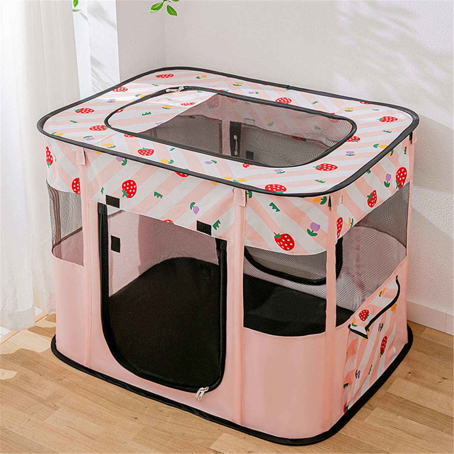 Portable Collapsible Dog Crate， Travel Dog Crate  Foldable for Large Cats and Small Dogs Indoor and Outdoor