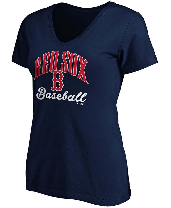 Women's Navy Boston Red Sox Victory Script V-Neck T-shirt