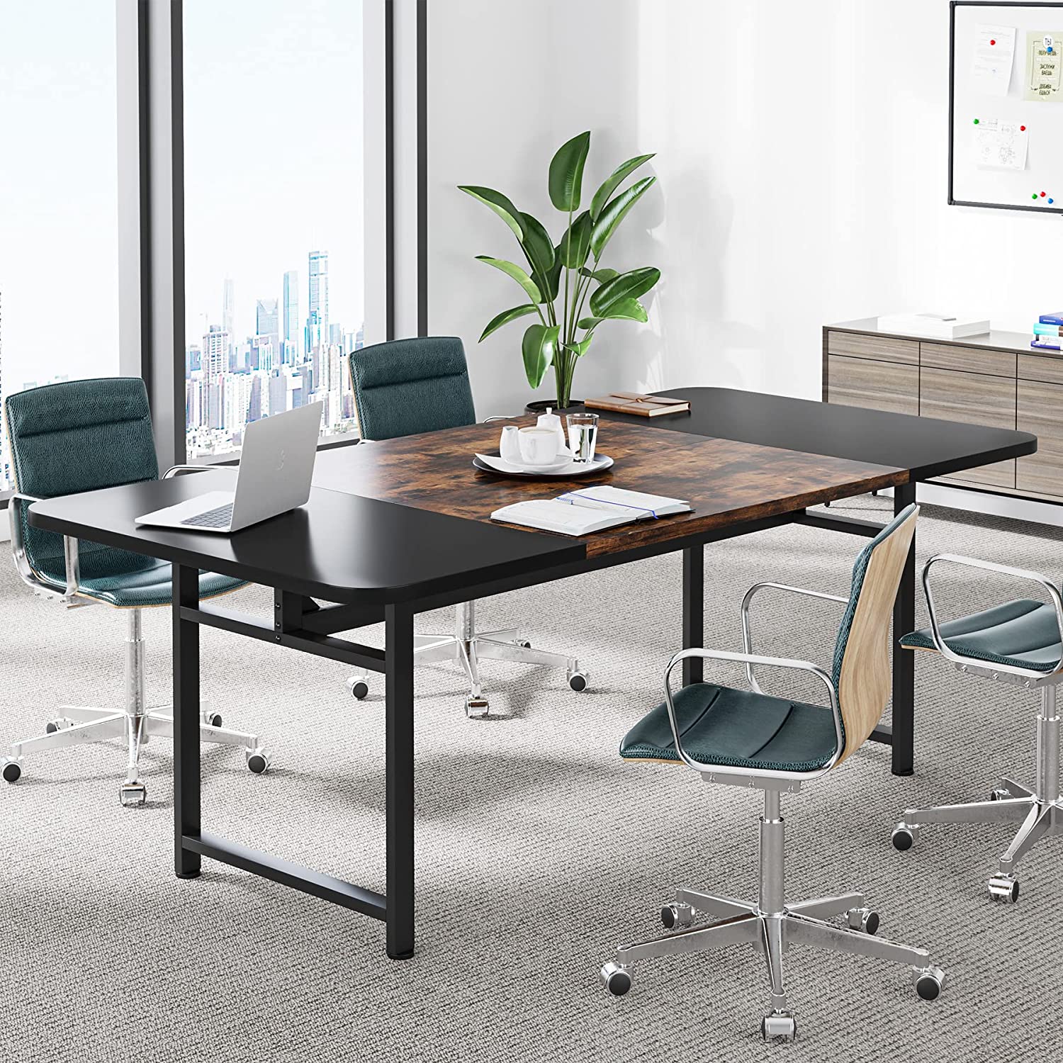 6FT Conference Table, Meeting Room Table Boardroom Desk for Home Office