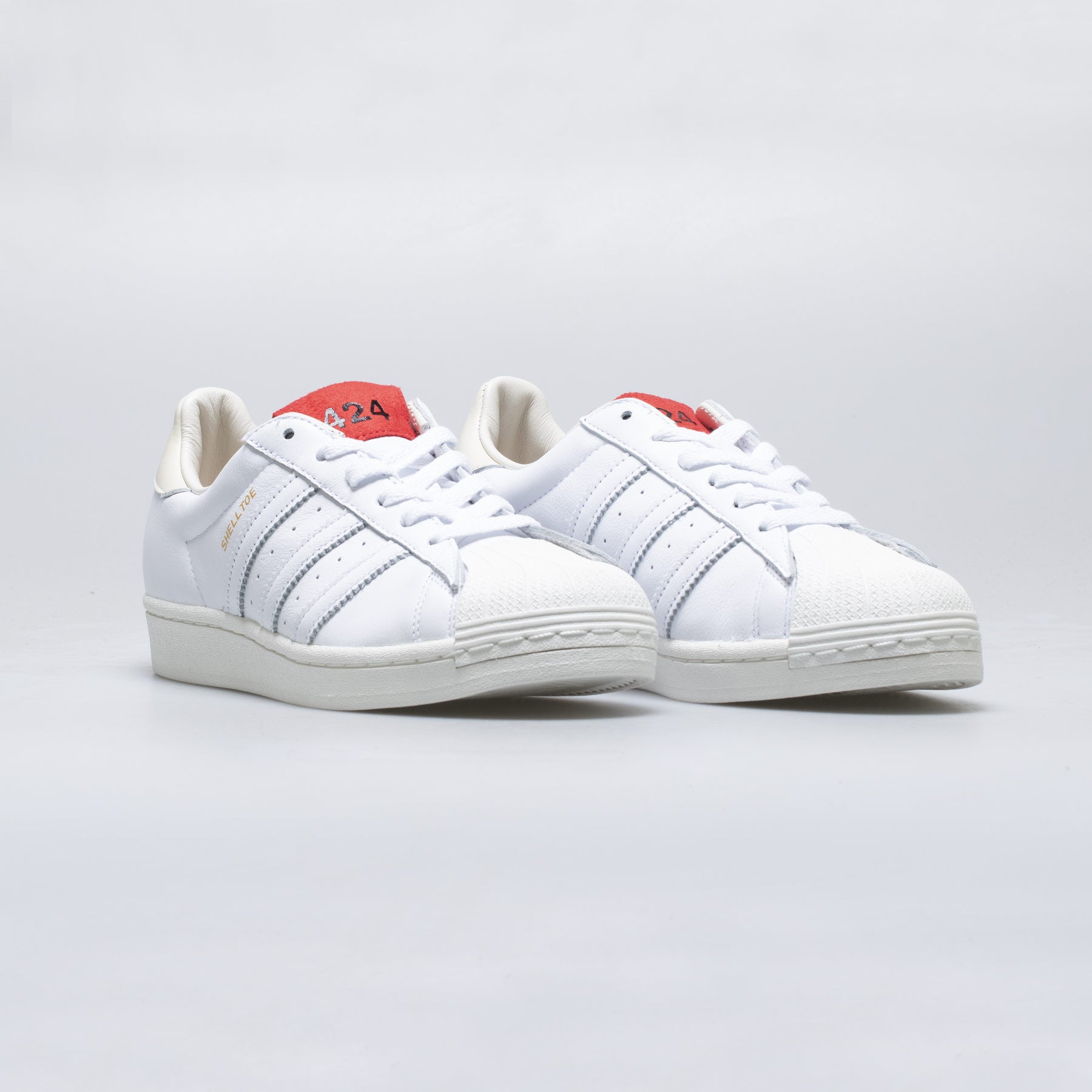 424 Shell-Toe Mens Lifestyle Shoe - White/Red