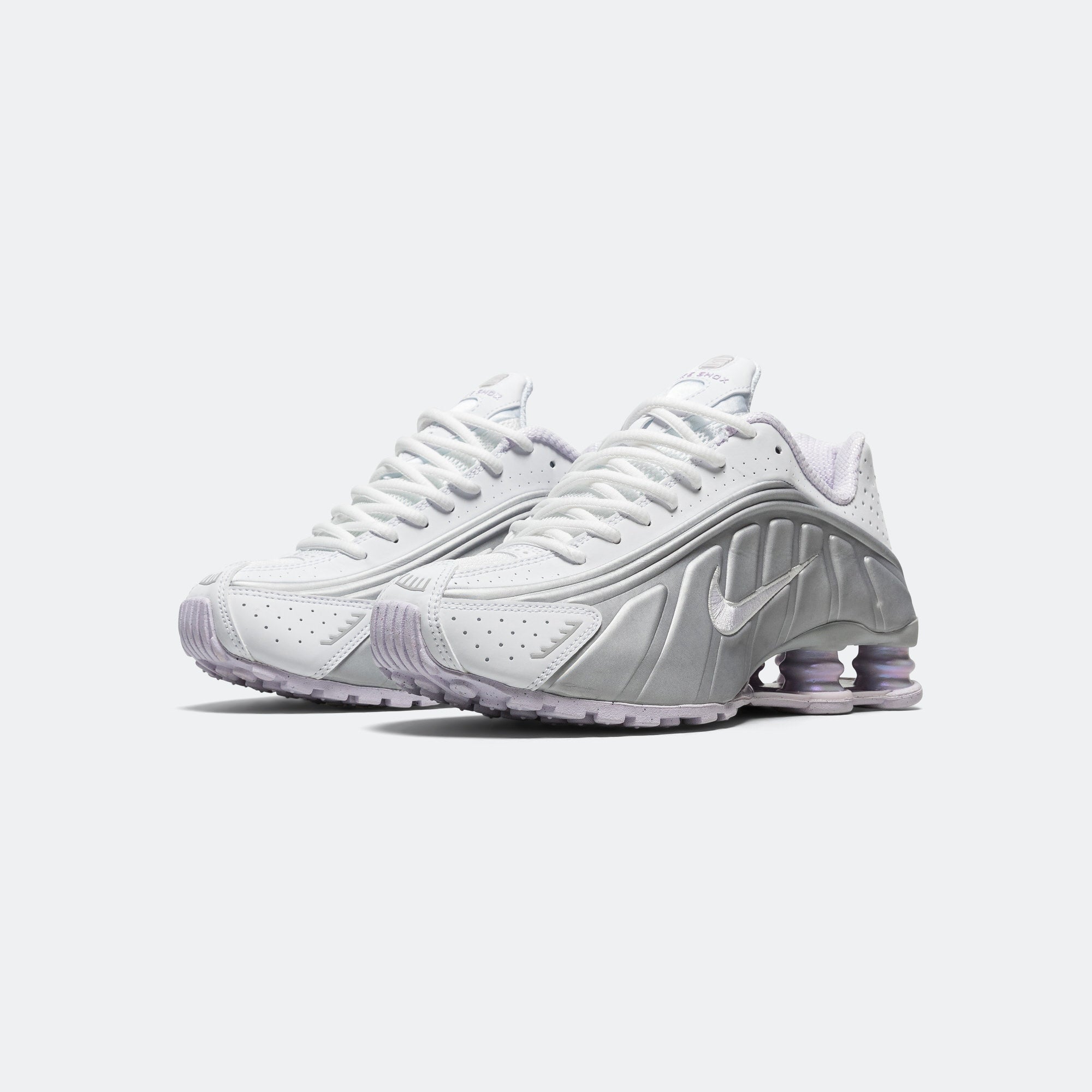 Womens Shox R4 - White/Barely Grape-Metallic Platinum