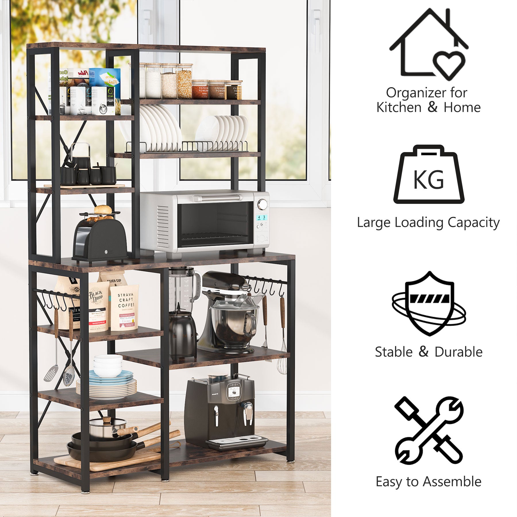 Kitchen Baker's Rack, 10-Tier Kitchen Utility Storage Shelf