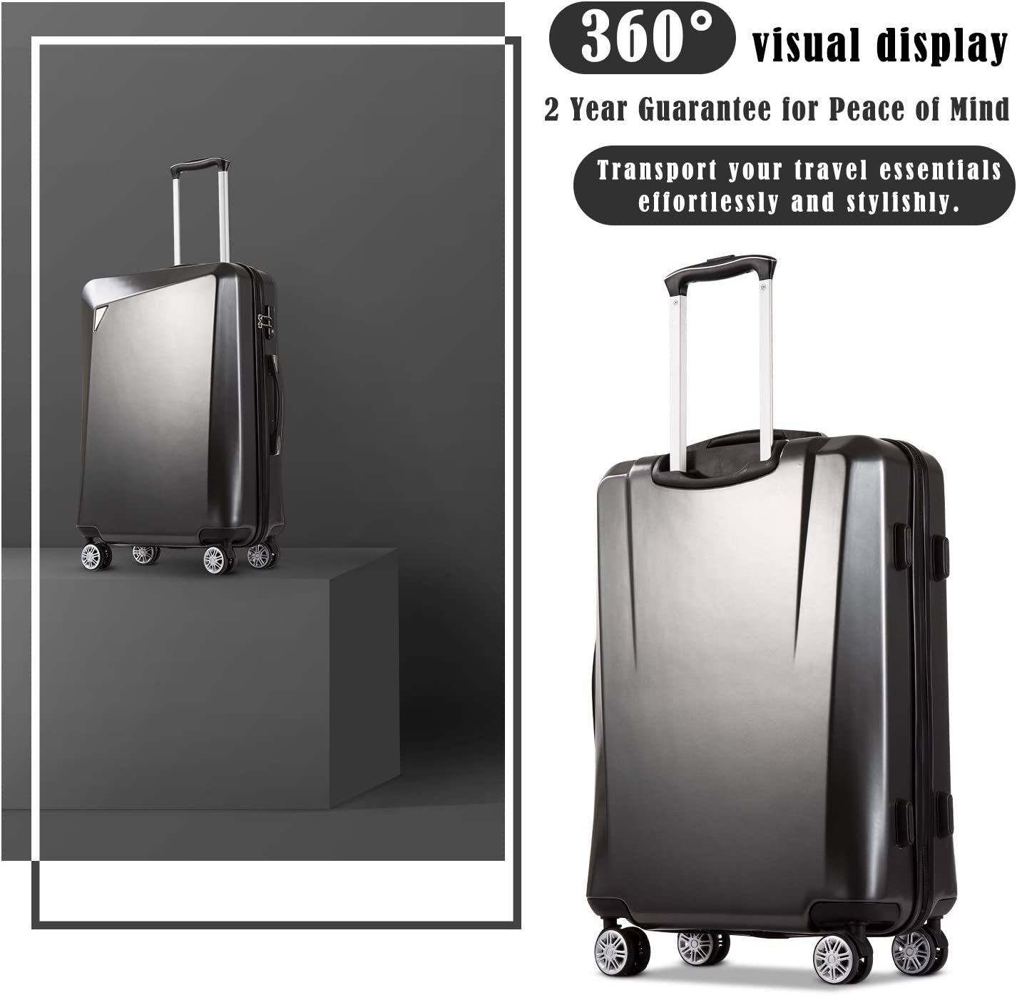 Baggage 3 Piece Sets PC+ABS Spinner Suitcase 20 inch 24 inch 28 inch