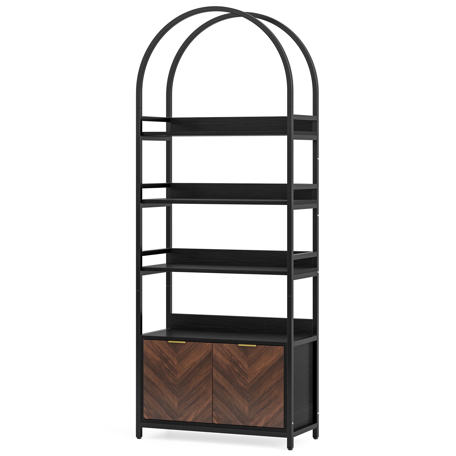 4-Tier Bookshelf with Cabinet, 75.9