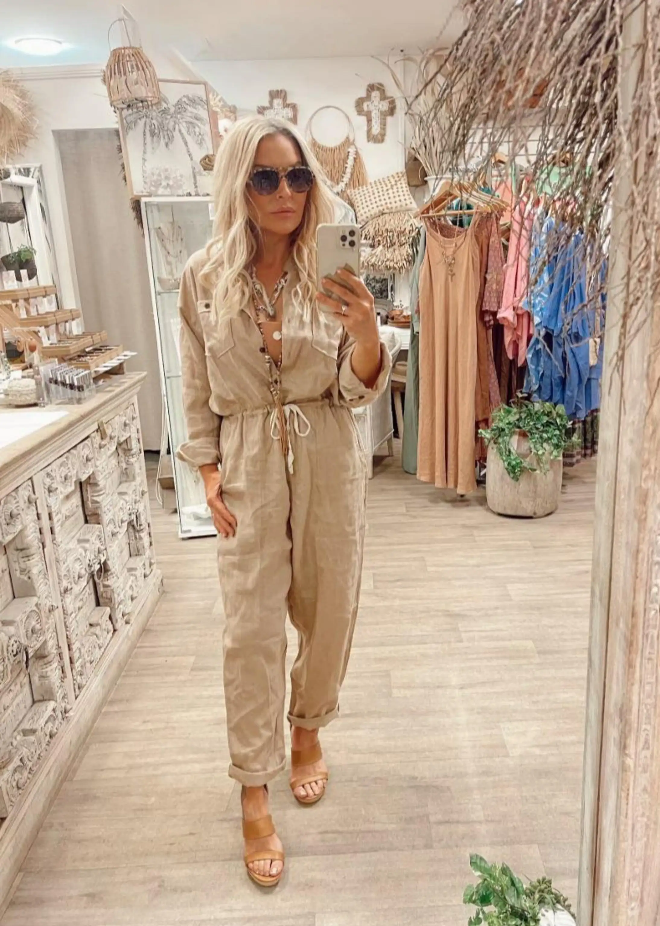 Flight Club Linen Boilersuit - Wheat