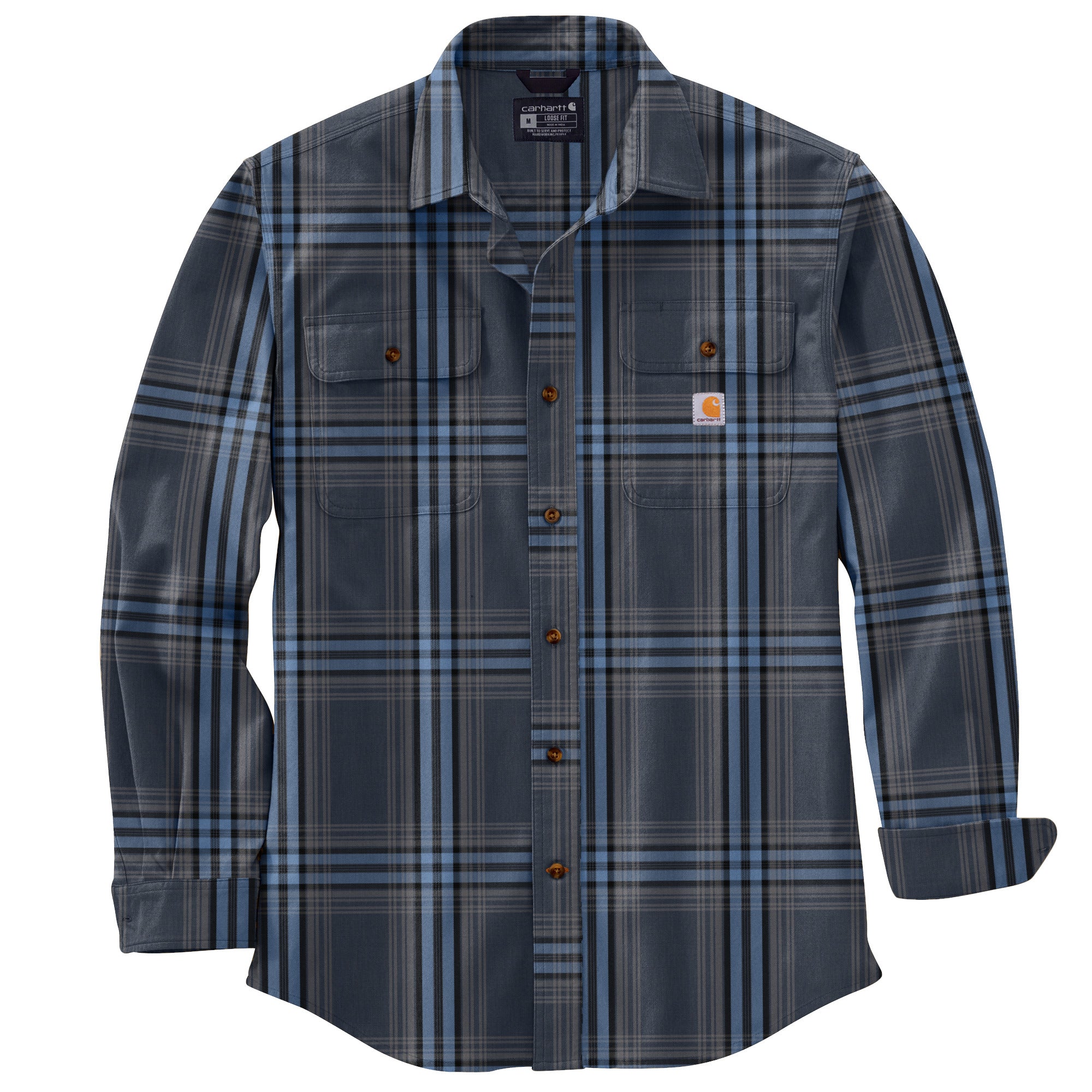 Carhartt Men's Loose Fit Heavyweight Button-Down Long Sleeve Flannel Plaid Shirt