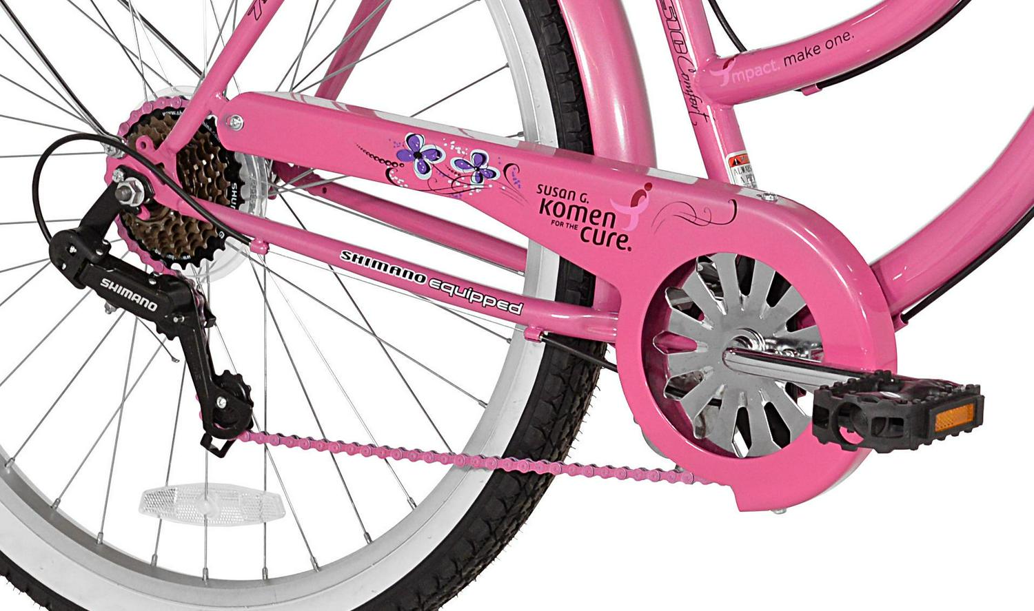 susan g komen 26 women's cruiser bike hot pink
