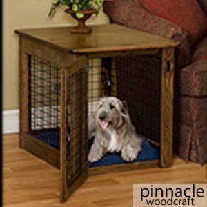 CHEW PROOF DOG CRATE WITH WIRE STRIPS Brown Maple Bing Cherry Maple small i/c Plastic Pan ，Pet Mattress and The lift up top